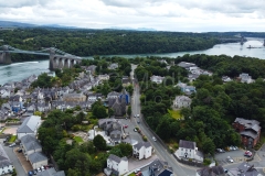 Both Menai Strait bridges from Menai Bridge.
