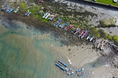 The 2023 Great Strait Raft Race start line in Y Felinheli