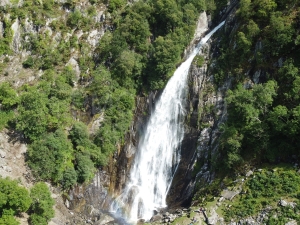 Aber Falls, with a rainbow.
