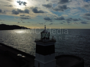 Holyhead breakwater lighthouse in low light