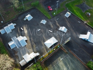 Caernarfon skatepark, looking down from the air