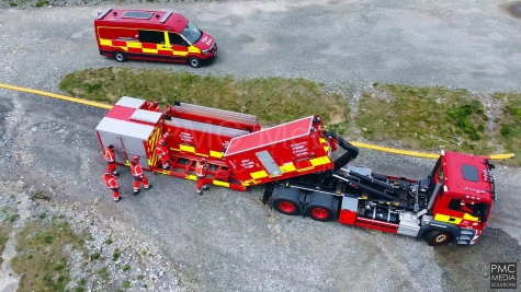 North Wales Fire and Rescue practice on Holyhead breakwater