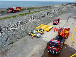 North Wales Fire and Rescue practice on Holyhead breakwater