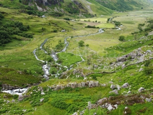 Looking down the Nant Ffrancon Pass