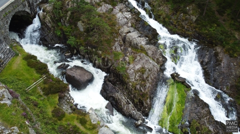 Ogwn Falls, Llyn Ogwen from the air