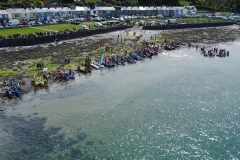 The 2023 Great Strait Raft Race start line in Y Felinheli