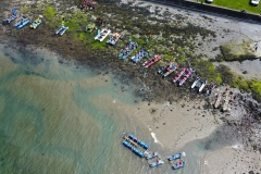 The 2023 Great Strait Raft Race start line in Y Felinheli