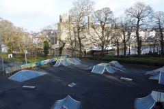 Caernarfon castle from Caernarfon Skatepark