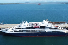 La Bellot cruise ship at Holyhead, taking on passengers.